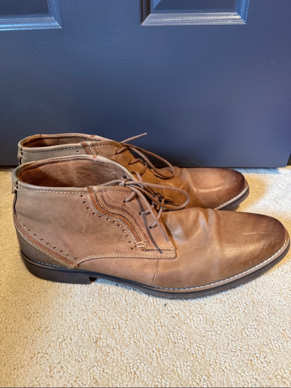 Steve Madden Men's Tan Brown Leather Chukka Boots